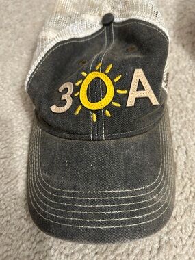 30A Embroidered Sun Patch Black Mesh Trucker